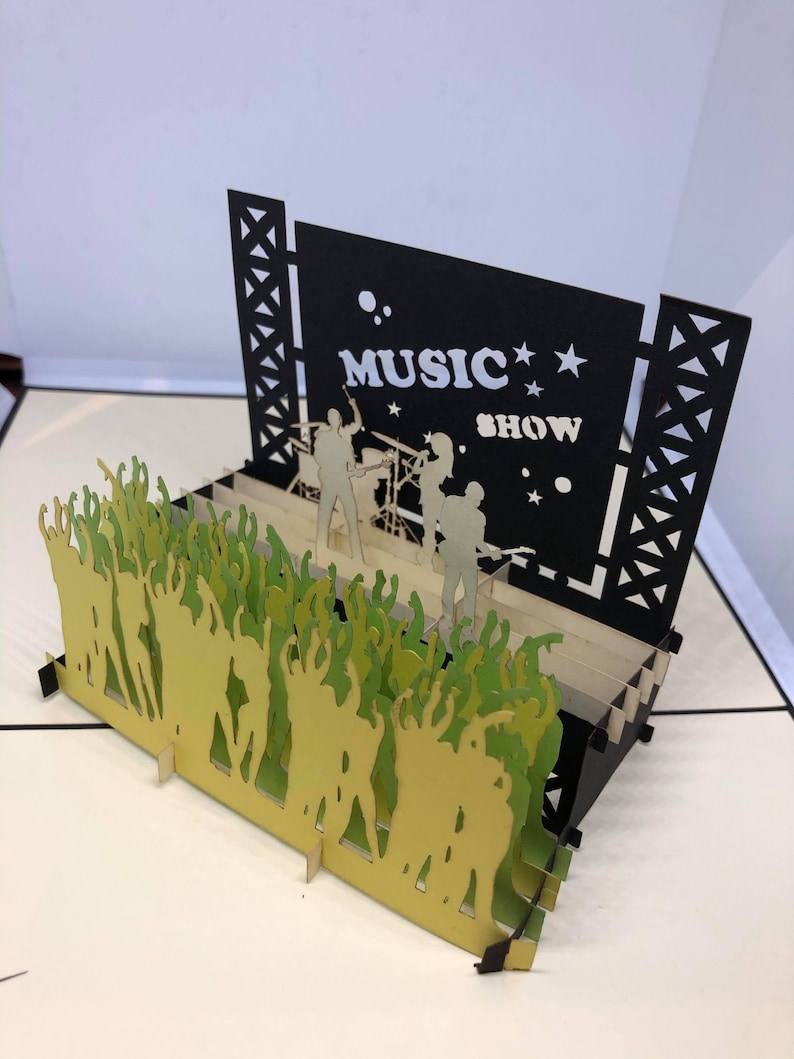 Carte pop-up 3D - Musique show - Fête de musique - Concert MS01 画像 1