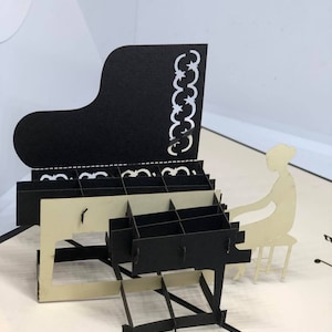 Cartão pop-up de piano 3D - Música - Festa musical MS02 imagem 2