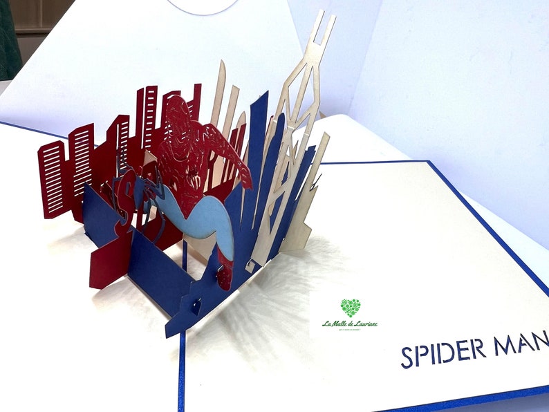 Carte pop-up 3D Spiderman - Game - Jeux - Anniversaire SM01 Spider-Man image 6
