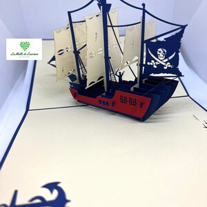 Carte pop-up 3D BATEAU - PIRATE- Anniversaire SN04 image 5