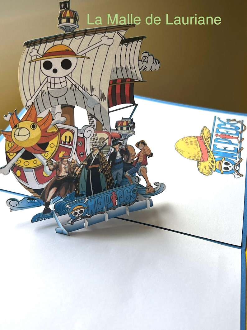 Carte pop-up 3D One Pièce - Manga - Game - Jeux - Anniversaire image 3
