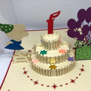 Carte pop-up 3D - Anniversaire - Happy Birthday  SN02