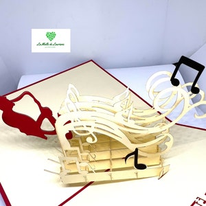 Carte pop-up 3D - Musique show - Fête de musique  - Concert - Saxophone MS04
