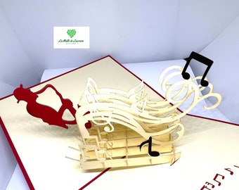 3D pop-up card - Music show - Music party - Concert - Saxophone MS04
