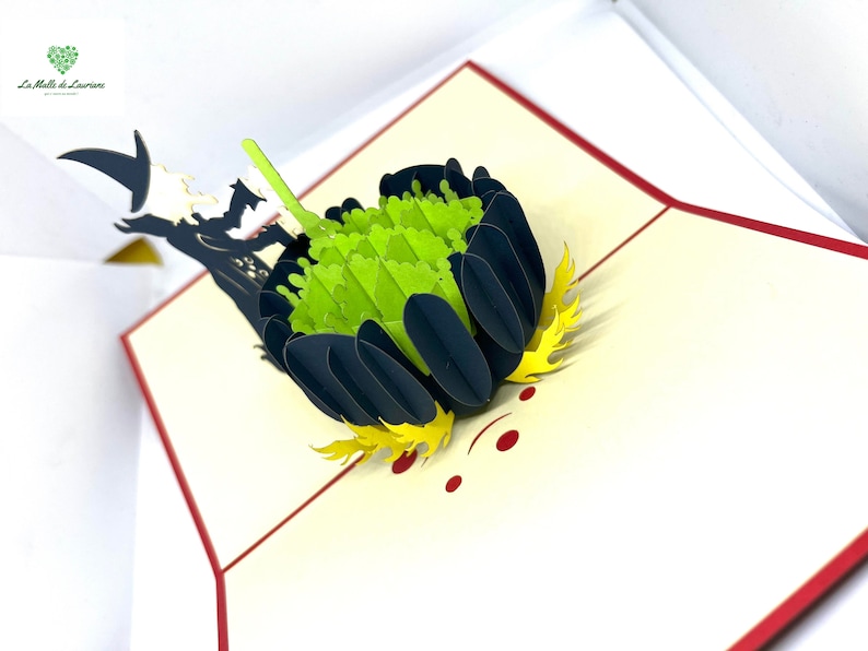 Carte pop-up 3D - Anniversaire - Happy Birthday Halloween - Sorcière HW01 画像 4