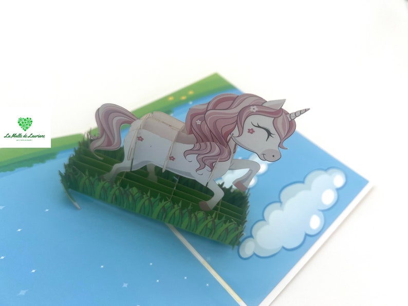 3D pop-up card - Birthday - Happy Birthday - UNICORN image 3