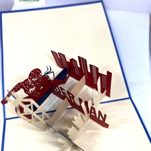 Carte pop-up 3D Spiderman - Game - Jeux - Anniversaire SM01 Spider-Man image 5