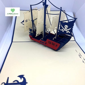 Carte pop-up 3D BATEAU - PIRATE- Anniversaire SN04 image 2