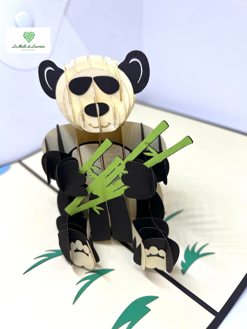 Carte pop-up PANDA - ANIMAL- ZOO - Anniversaire image 2