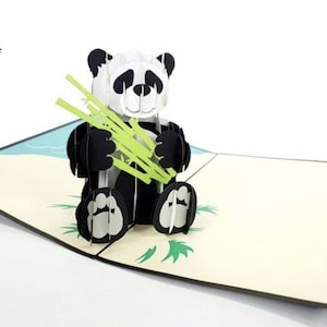 Carte pop-up  PANDA - ANIMAL- ZOO - Anniversaire