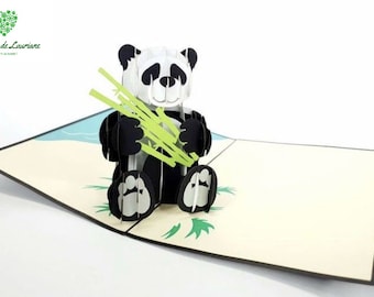 Pop-up card PANDA - ANIMAL- ZOO - Birthday