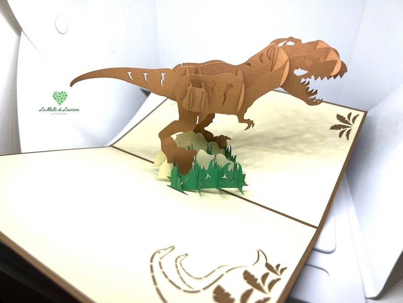 Carte pop-up dinosaure - ANIMAL- garçon- Anniversaire image 2