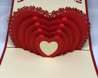 Carte pop-up Cœur 3D - Saint Valentin - Love - Mariage  LOVEB
