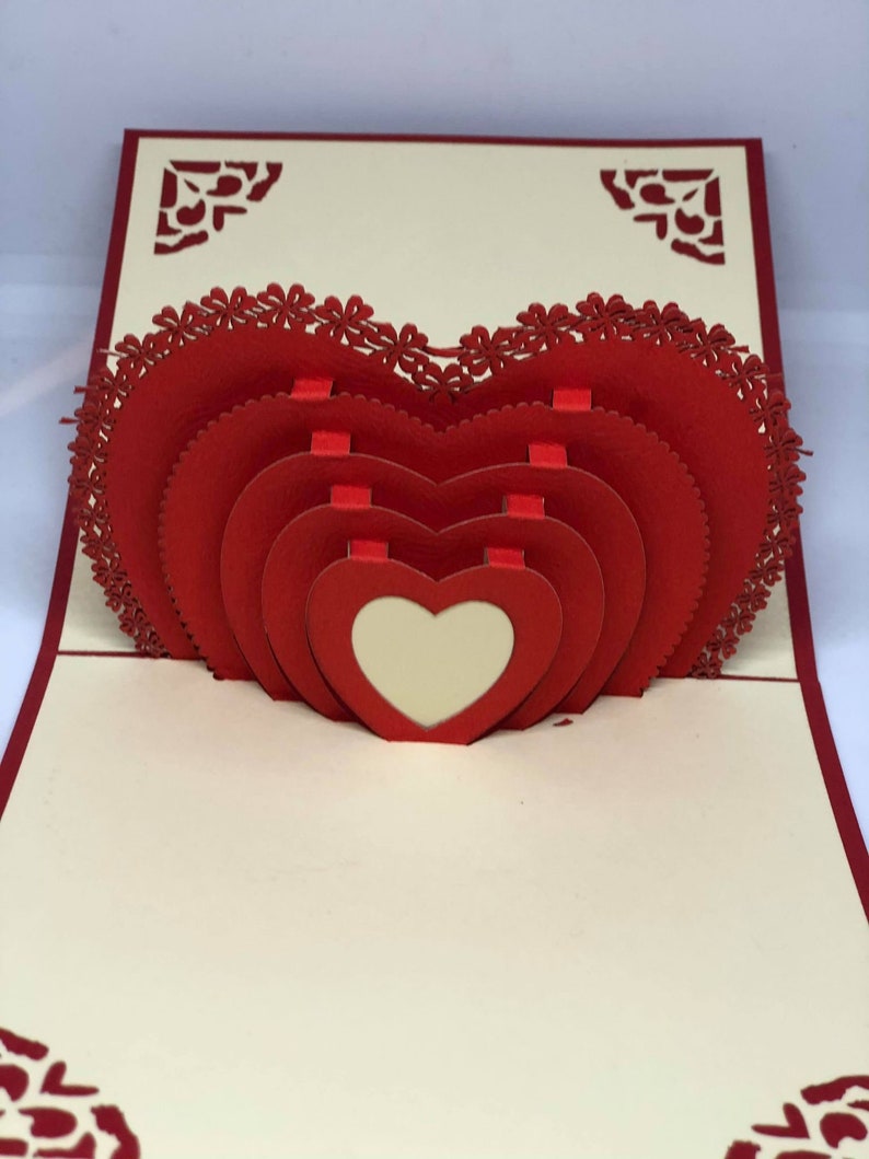 Carte pop-up Cœur 3D - Saint Valentin - Love - Mariage LOVEB image 1