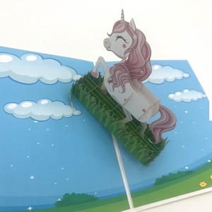 Carte pop-up 3D - Anniversaire - Happy Birthday - LICORNE