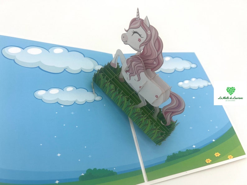 3D pop-up card - Birthday - Happy Birthday - UNICORN image 1