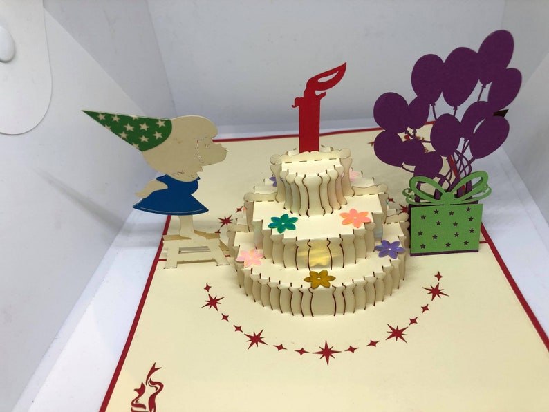 Carte pop-up 3D - Anniversaire - Happy Birthday SN02 画像 2