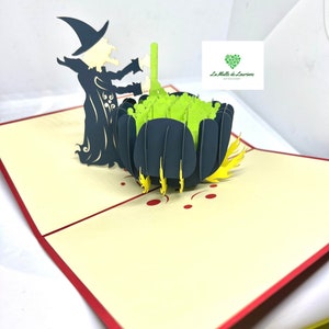 Carte pop-up 3D - Anniversaire - Happy Birthday Halloween - Sorcière HW01 画像 2
