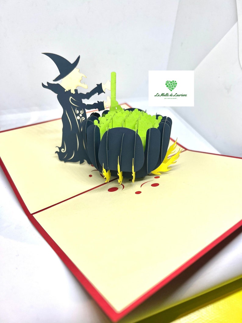 Carte pop-up 3D - Anniversaire - Happy Birthday Halloween - Sorcière HW01 画像 2