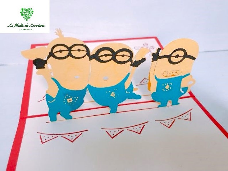 Carte pop-up 3D - Anniversaire - Happy Birthday - les Minions - Minion SN07 画像 1