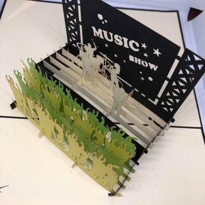 Carte pop-up 3D - Musique show - Fête de musique - Concert MS01 画像 2