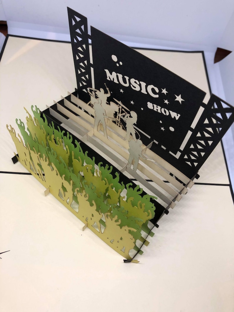 Carte pop-up 3D - Musique show - Fête de musique - Concert MS01 画像 2