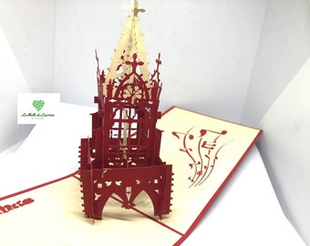 Joyeux Noël - Joyeuses Fêtes - Cartes de vœux pop-up 3D Pop Up- Carte Noel : Cathéral Noel  NOEL25