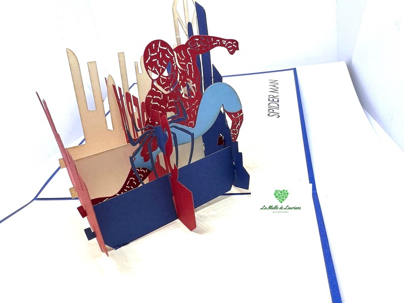 Carte pop-up 3D Spiderman - Game - Jeux - Anniversaire SM01 Spider-Man image 2