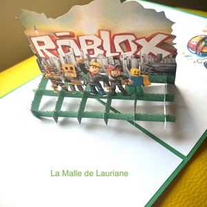 Carte pop-up 3D Roblox - Manga - Game - Jeux Video - Anniversaire