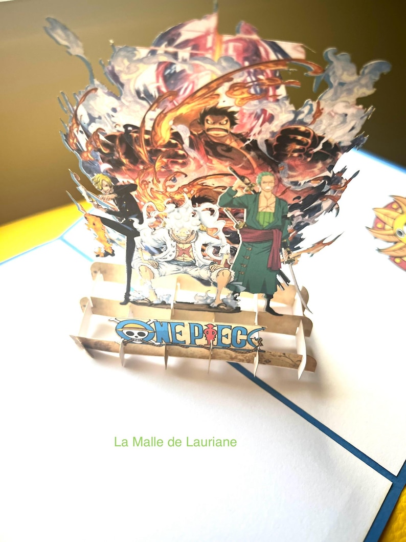 Carte pop-up 3D One Pièce - Manga - Game - Jeux - Anniversaire image 2