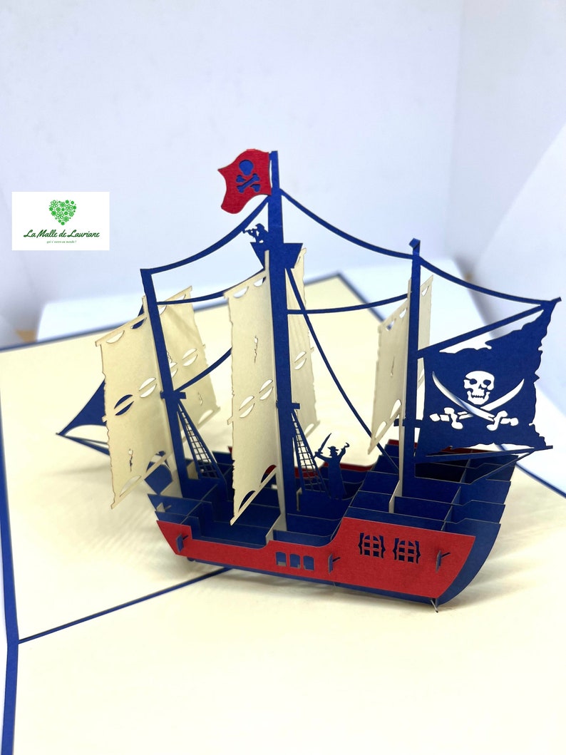 Carte pop-up 3D BATEAU - PIRATE- Anniversaire SN04 image 6
