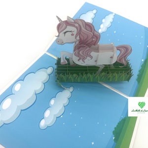 3D pop-up card - Birthday - Happy Birthday - UNICORN image 2