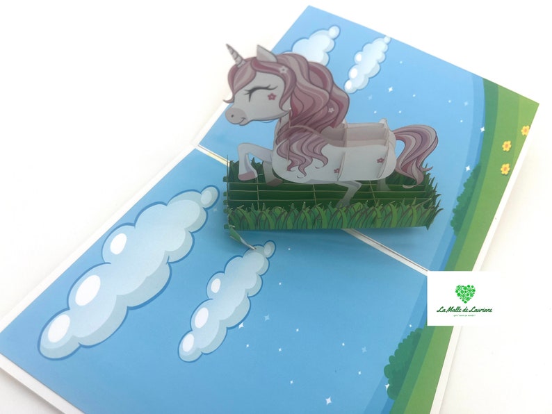 3D pop-up card - Birthday - Happy Birthday - UNICORN image 2