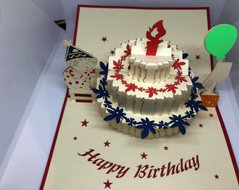 Carte pop-up 3D - Anniversaire - Happy Birthday SN01