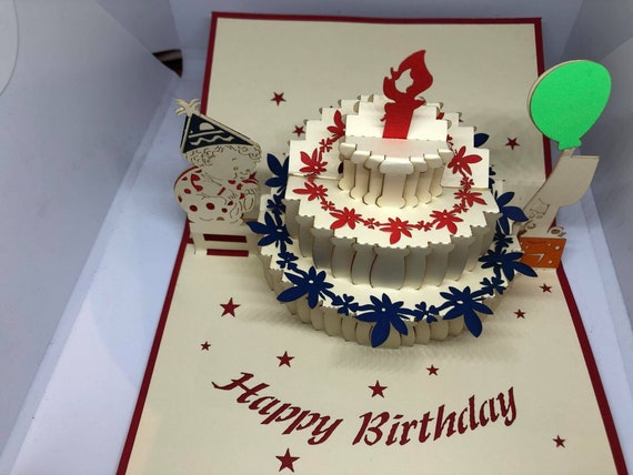 Carte pop-up 3D Anniversaire Happy Birthday SN01 -  France