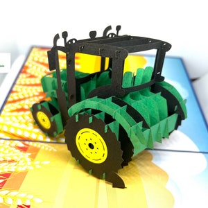 Carte pop-up 3D Tracteur - Ferme - Véhicule- Anniversaire TR01 image 2