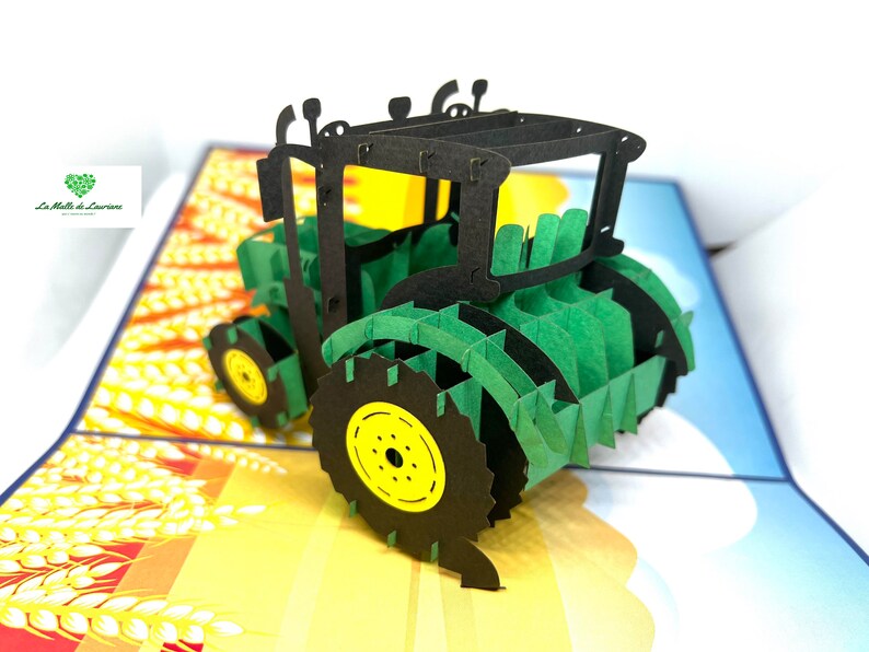 Carte pop-up 3D Tracteur - Ferme - Véhicule- Anniversaire TR01 image 2