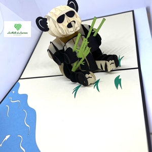 Carte pop-up PANDA - ANIMAL- ZOO - Anniversaire image 3