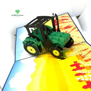 Carte pop-up 3D Tracteur - Ferme - Véhicule- Anniversaire TR01 image 3