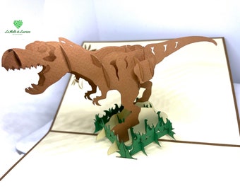 Biglietto pop-up dinosauro - ANIMALE- ragazzo- Compleanno