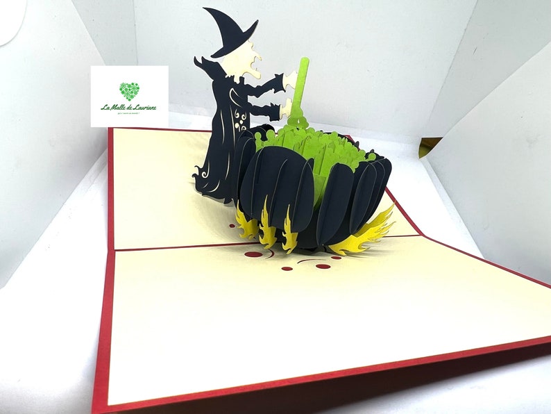 Carte pop-up 3D - Anniversaire - Happy Birthday Halloween - Sorcière HW01 画像 1