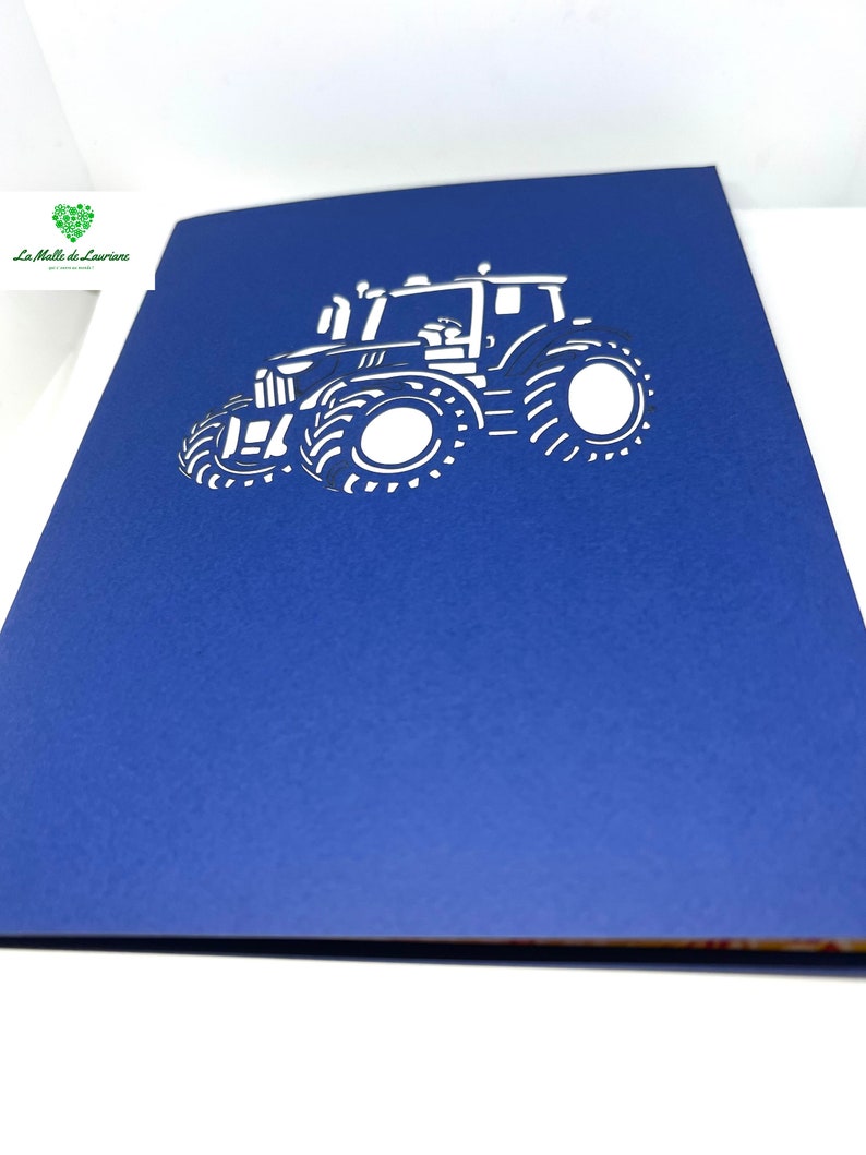 Carte pop-up 3D Tracteur - Ferme - Véhicule- Anniversaire TR01 image 4