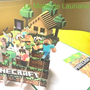 Carte pop-up 3D Minecraft - Manga - Game - Jeux - Anniversaire image 3