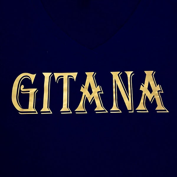 Gitana Blue V Neck Flamenco T-shirt