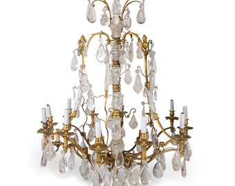 Vintage 20th Century Italian Large Mirror & Brass Chandelier By Gaetano Sciolari, c.1970