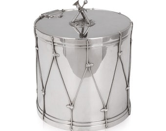 19thC Victorian Silver Plated Regimental Drum Ice Bucket c.1890