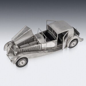 Mid 20th Century Solid Silver Bugatti Royale Type 41 Model Car, L Donati, c.1960 image 7