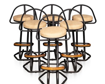 Stunning Mid 20th Century Set Of Six Bar Stools, c.1960