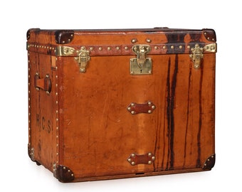 20thC Louis Vuitton Trunk In Natural Cow Hide, Paris c.1900