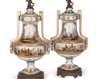 Antique 19th Century Samson Porcelain & Ormolu Mounted Vases With Cover c.1870
